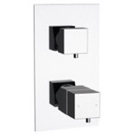 Remer QT93US Three Way Thermostatic Diverter on Single Flange, Rough-In Valve Included